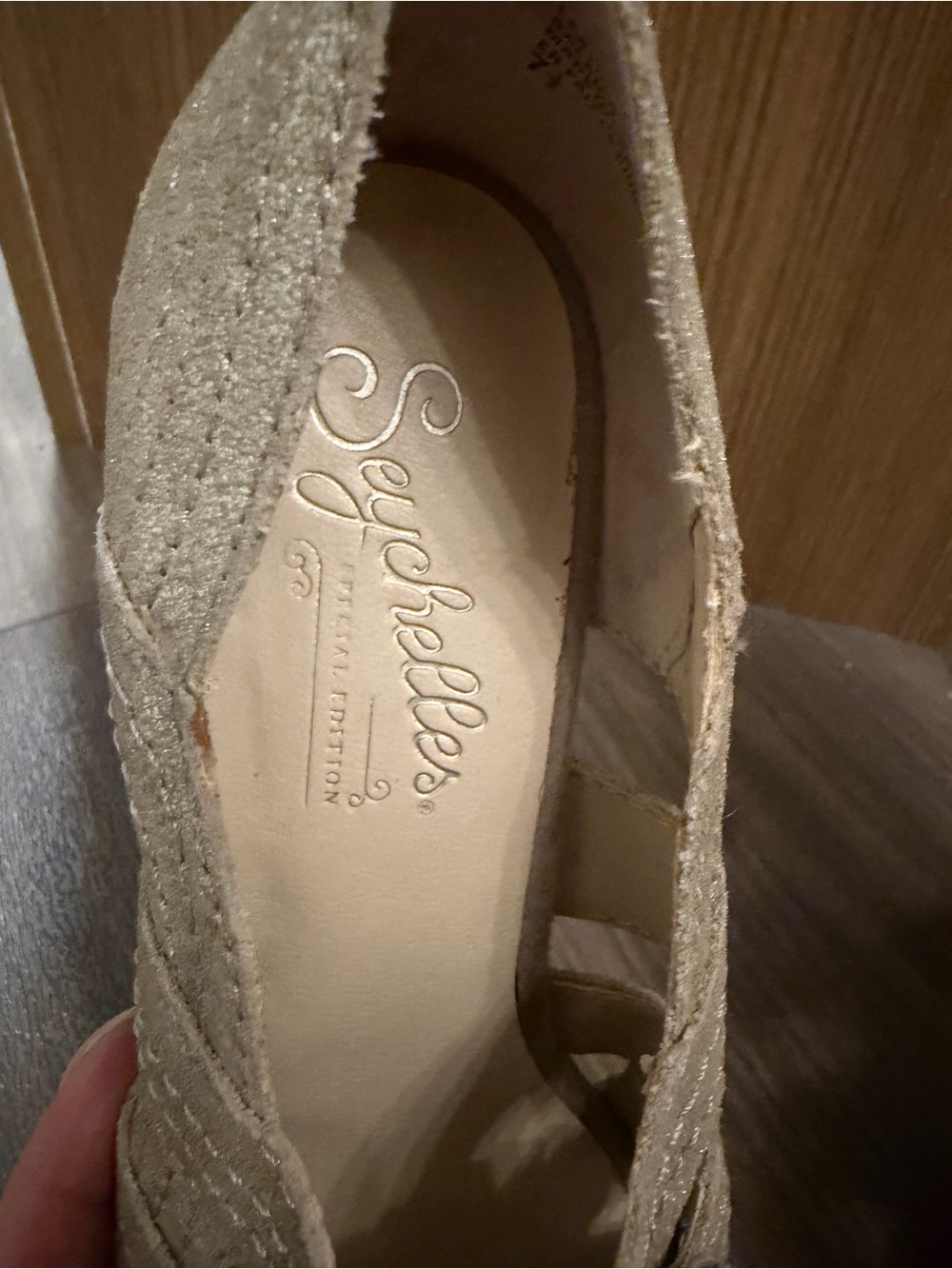 ✨Seychelles Women's Metallic Taupe Heeled Dress Pumps. Size 7.5 - Picture 5 of 13